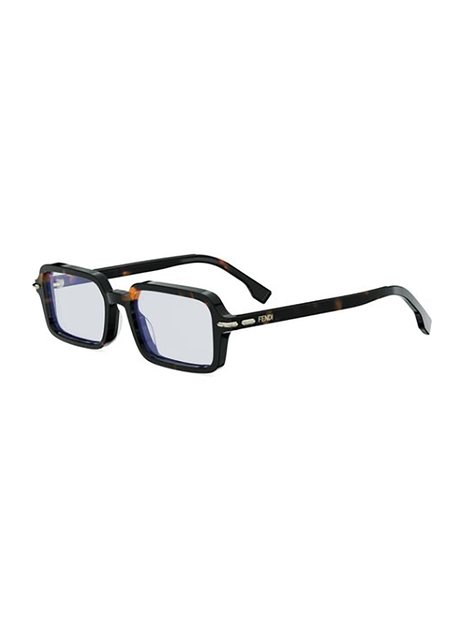 Rectangular Tortoiseshell Sunglasses with Slender Metallic Accents