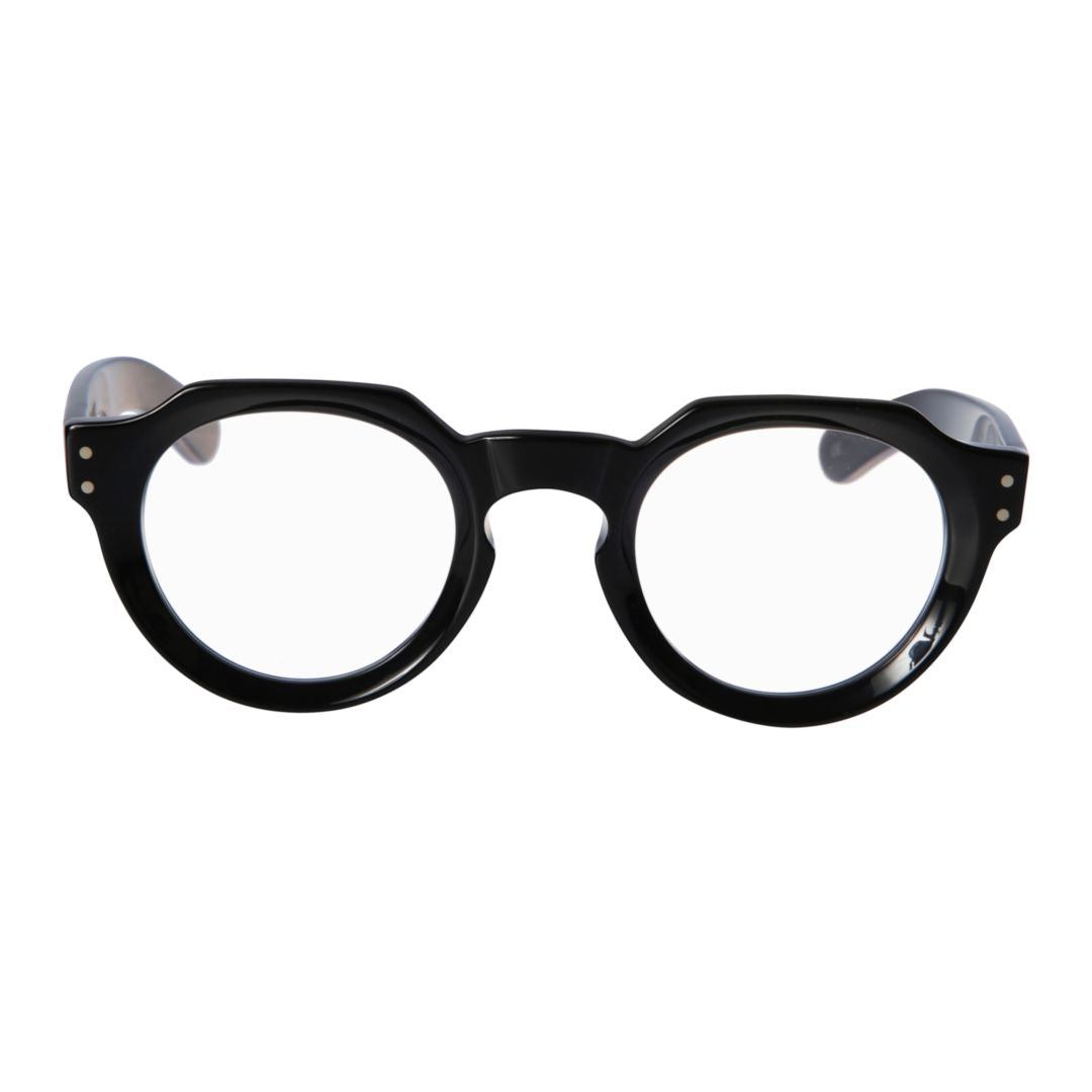 Spike Rounded Frame Sunglasses with Keyhole Bridge