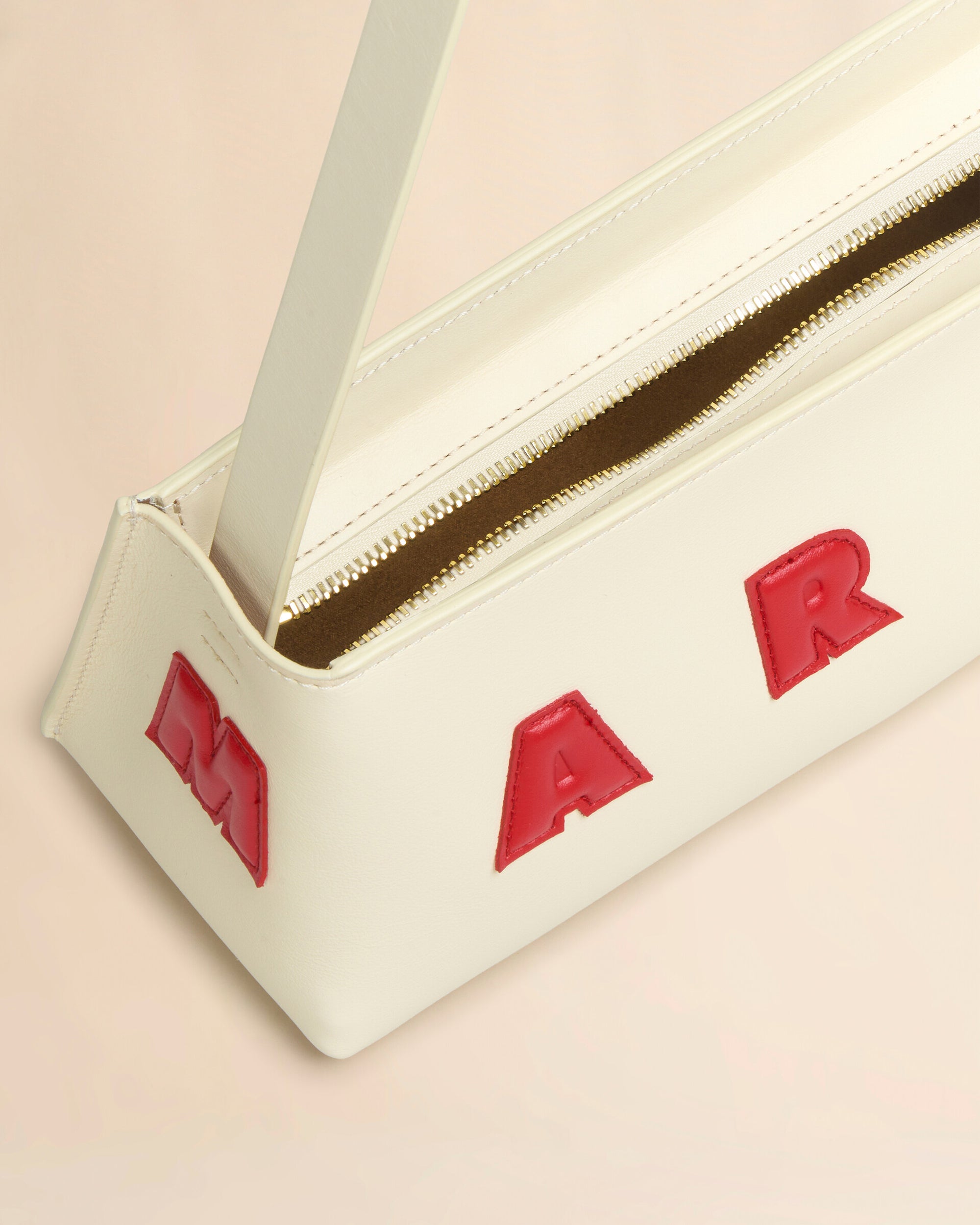 Cream Museo Baguette Leather Shoulder Bag