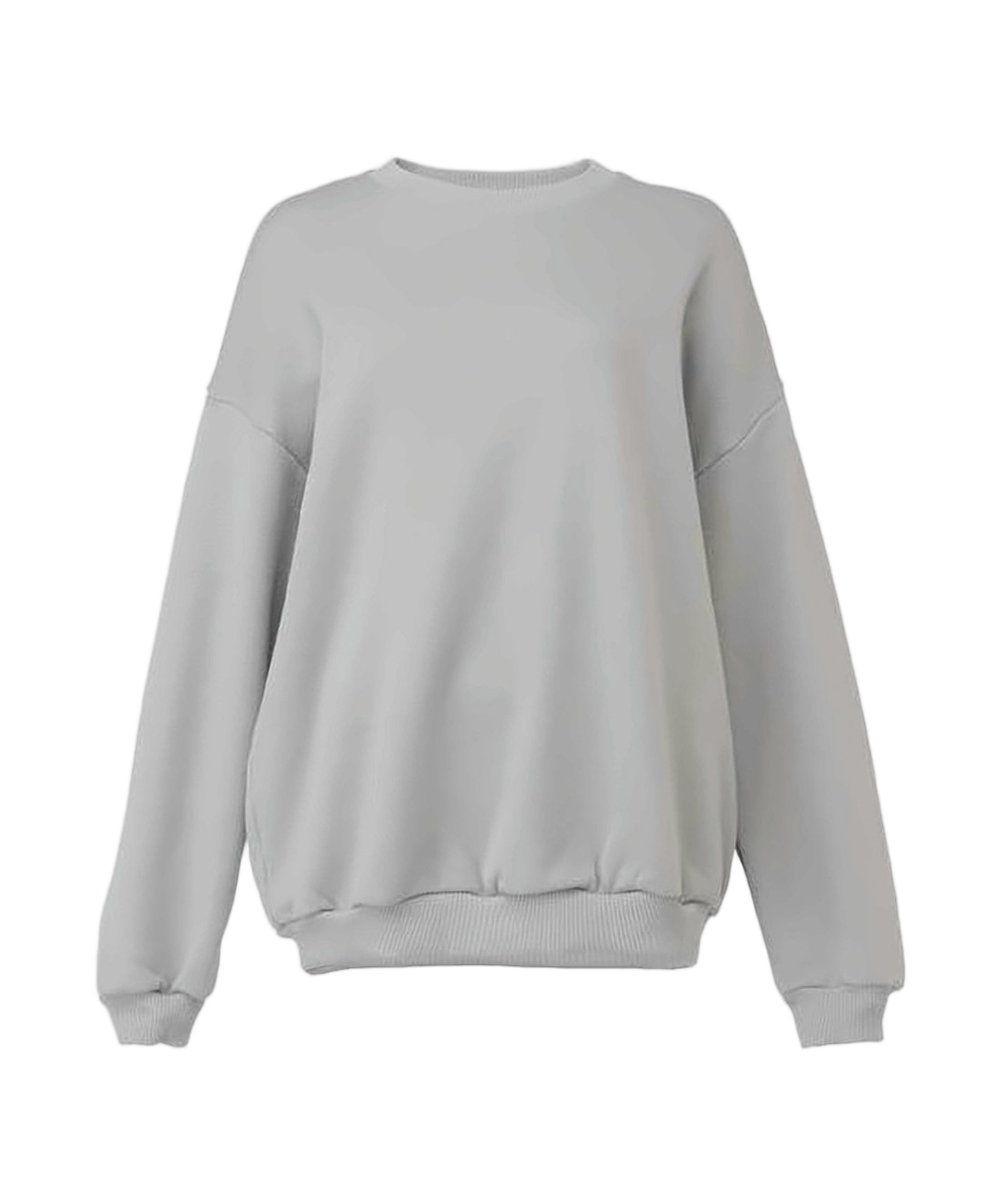 Relaxed Fit Long-Sleeved Pullover Top in Soft Grey