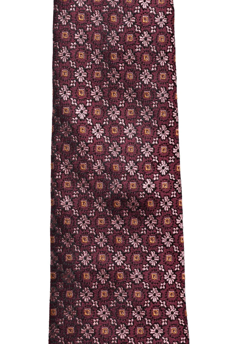 Jacquard Silk Tie - Bordeaux
