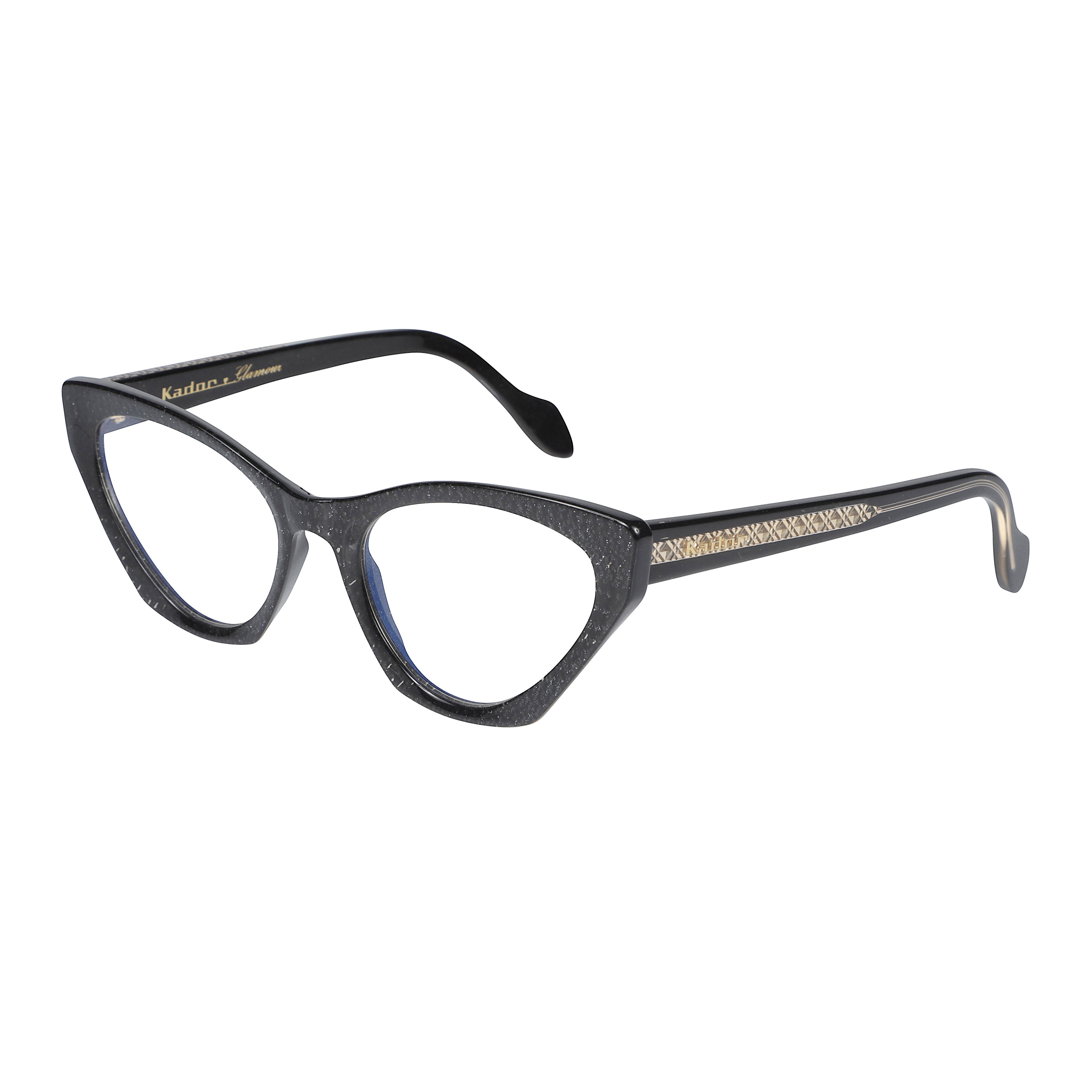Coachella Glamour Bold Cat-Eye Eyeglasses with Textured Black Finish