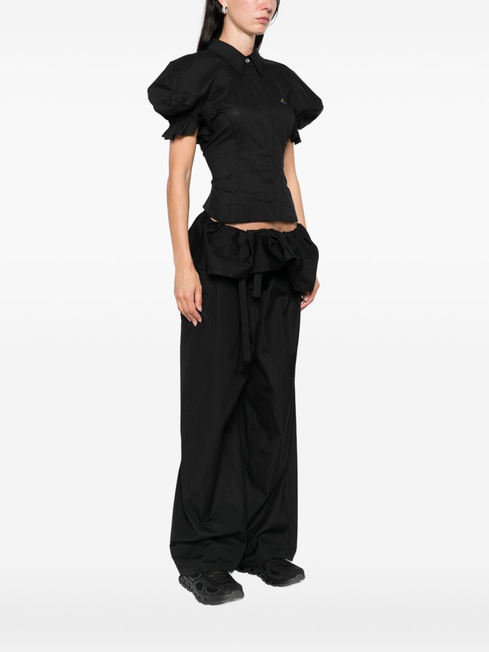 Puff Sleeve Black Top