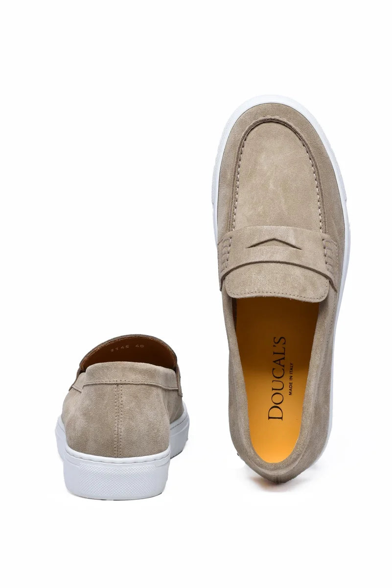 Suede Loafers Rubber - Beige