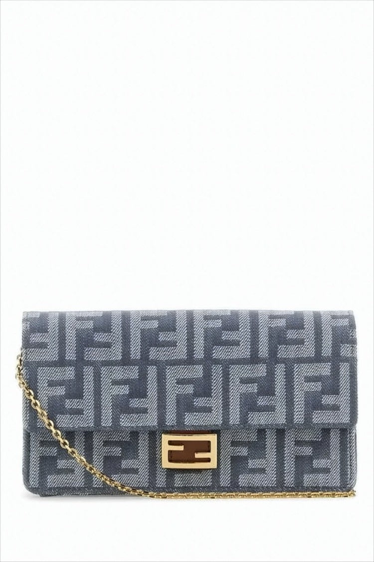 Rectangular Monogram Crossbody Bag With Gold-Tone Clasp