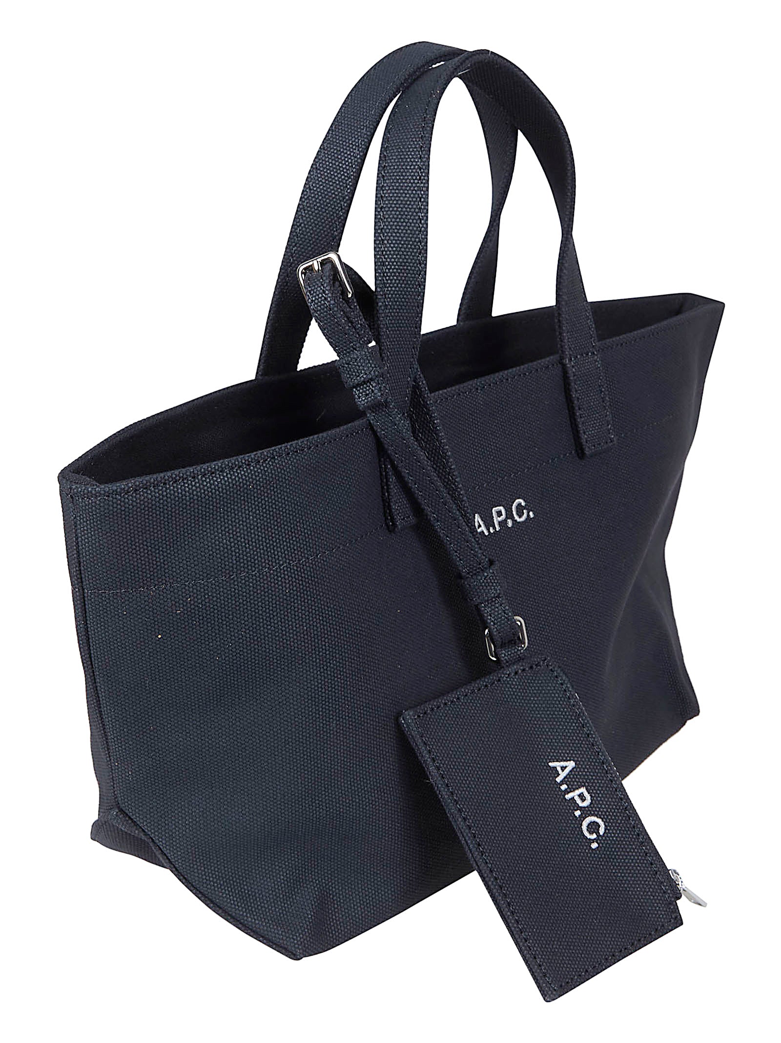 Structured Black Cotton Tote Bag