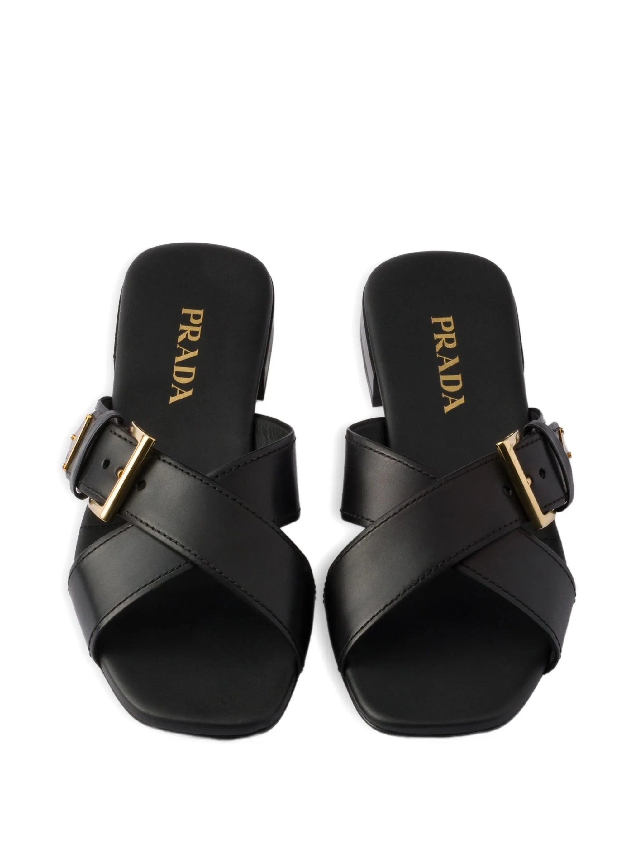 Flat Slide Sandals with Crisscross Straps