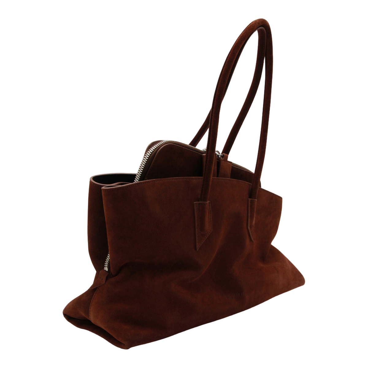 Soft-Structured Brown Suede Tote Bag