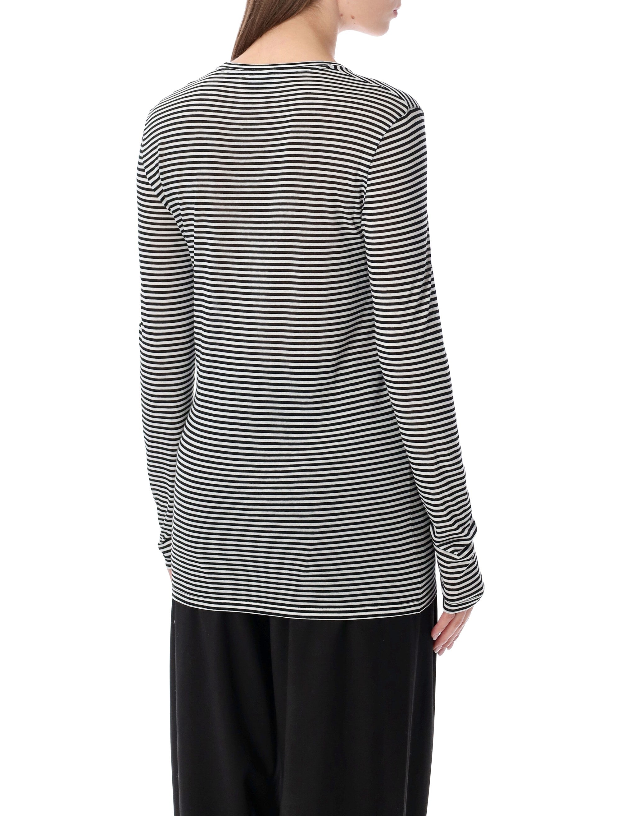 Striped Long-Sleeve Viscose Top