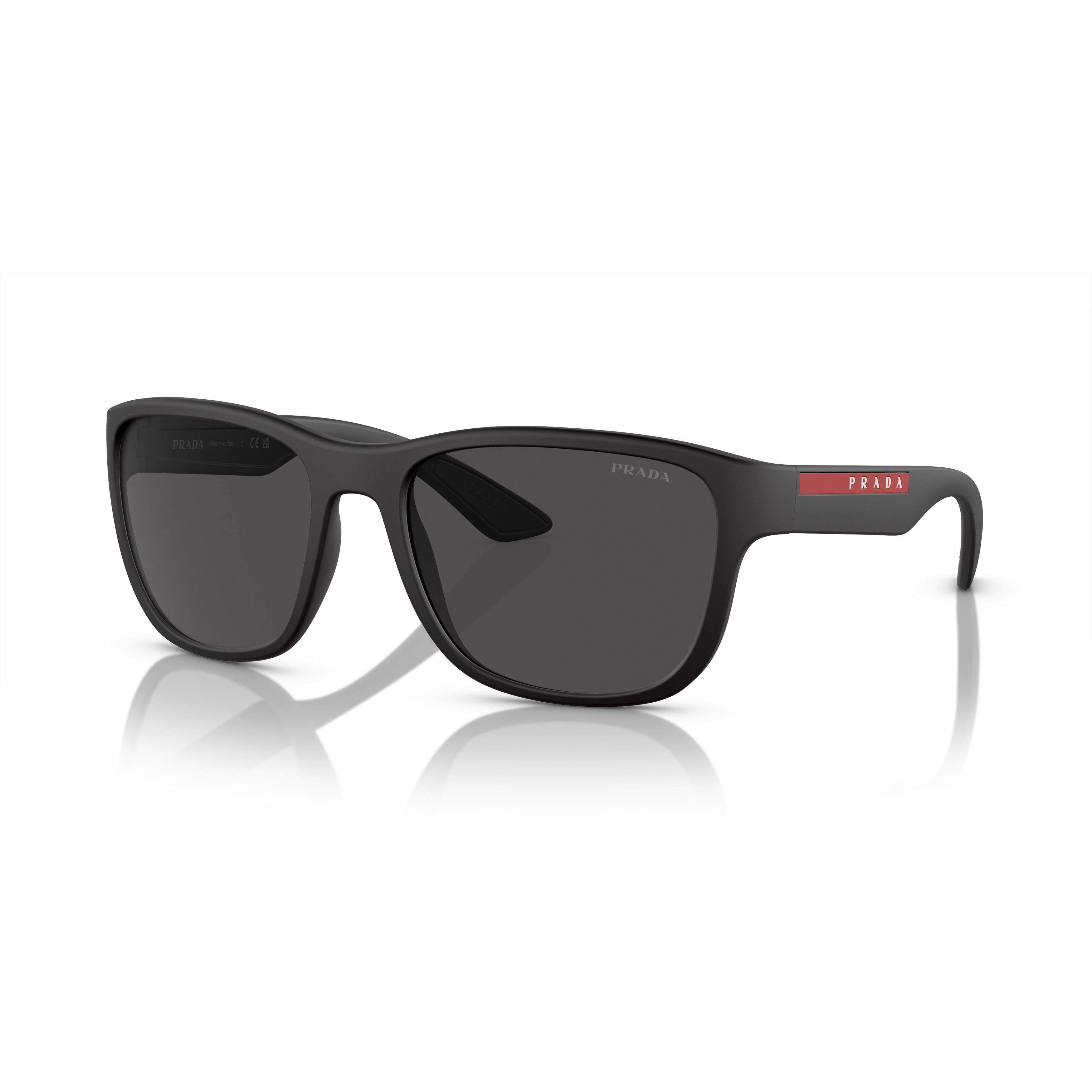 0ps 01us Rectangular Matte Black Nylon Sunglasses