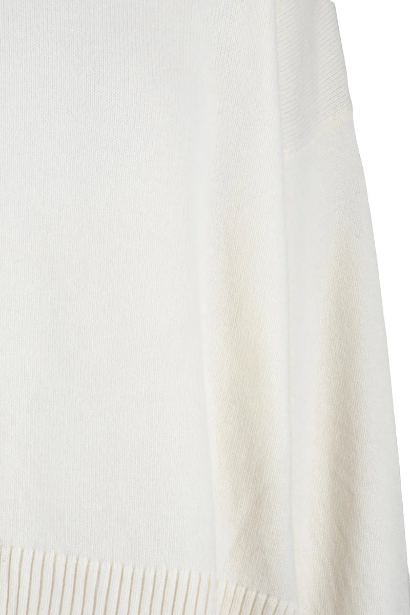 Women's Cashmere Mock Neck Pullover - White