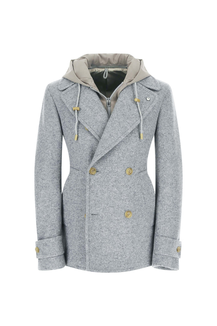 Light Grey Peacoat With Hood