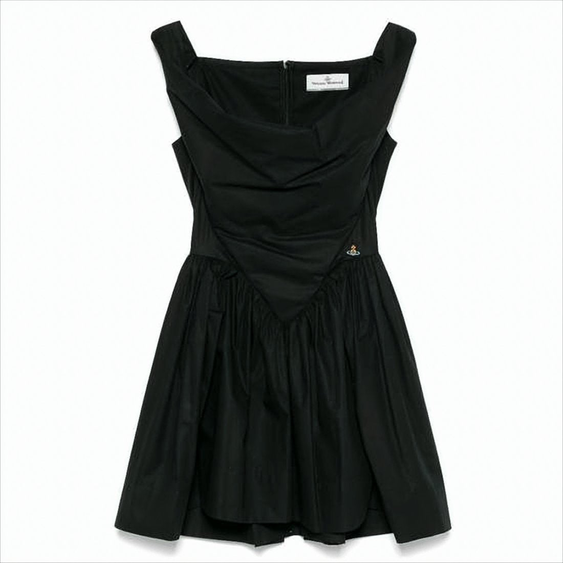 Draped Neckline Mini Dress