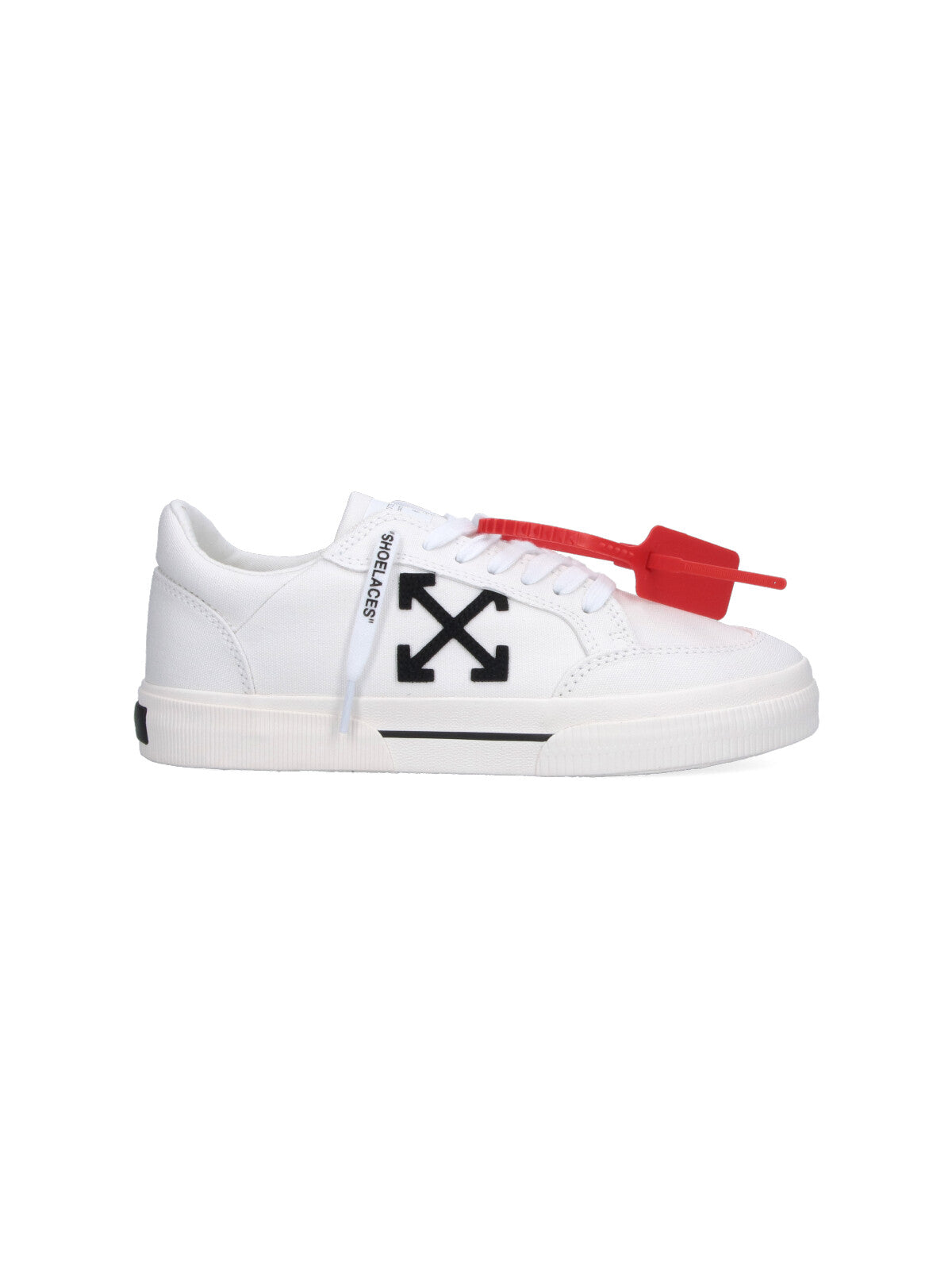 White Arrow Logo Leather Sneakers