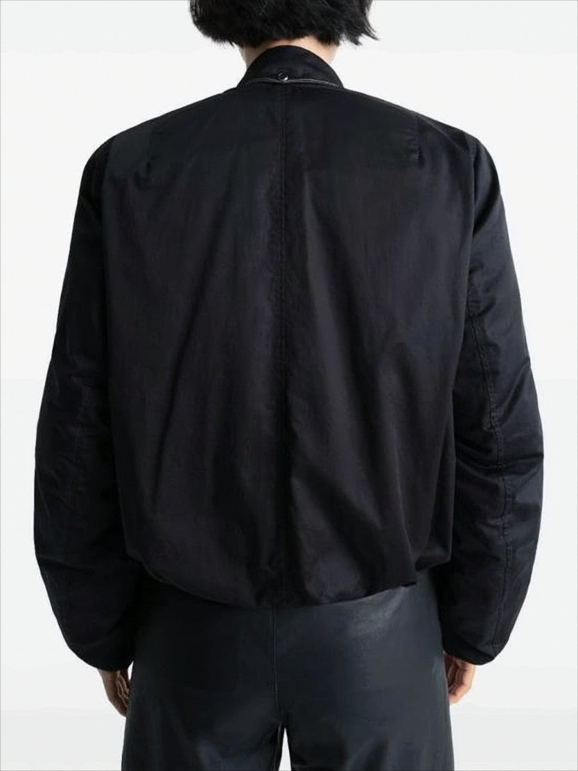 Cropped Boxy Jacket with Button-Down Front