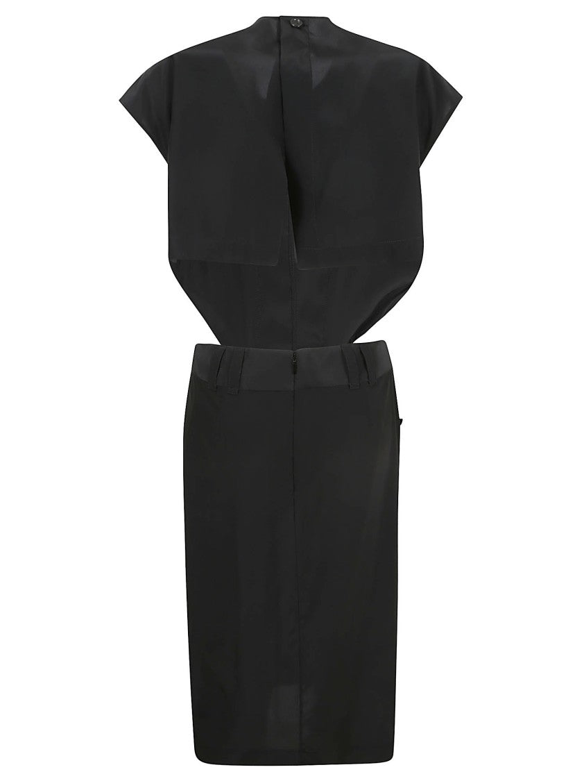 Structured Black Dress With High Neckline