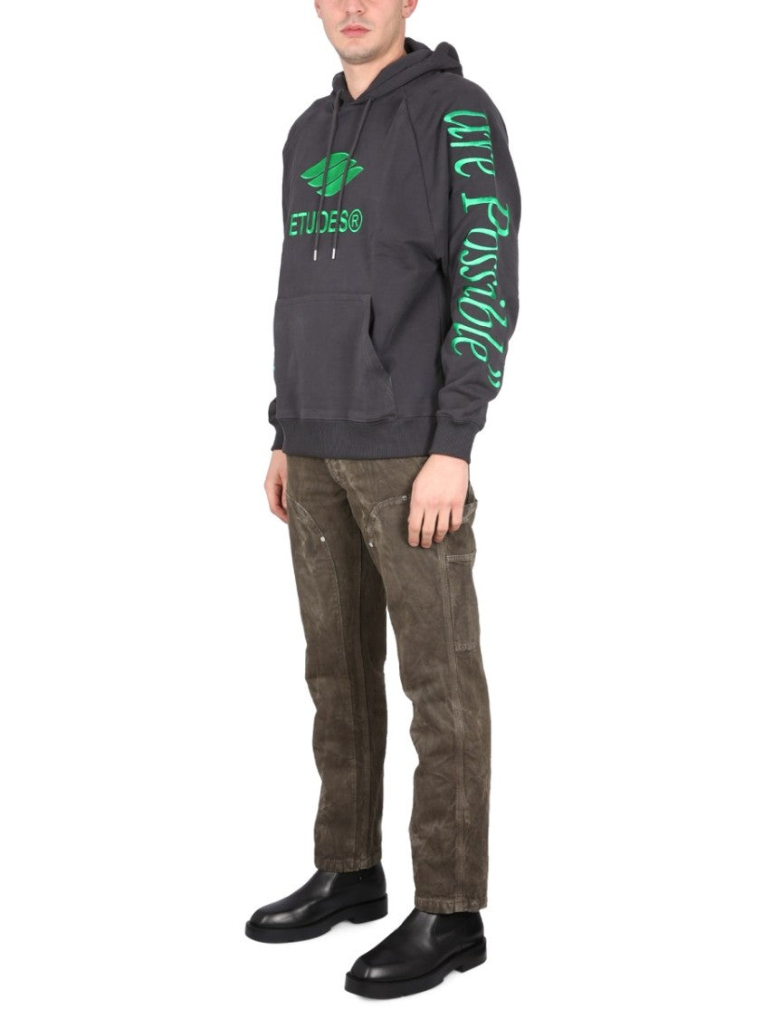 Grey Logo Embroidered Sweatshirt