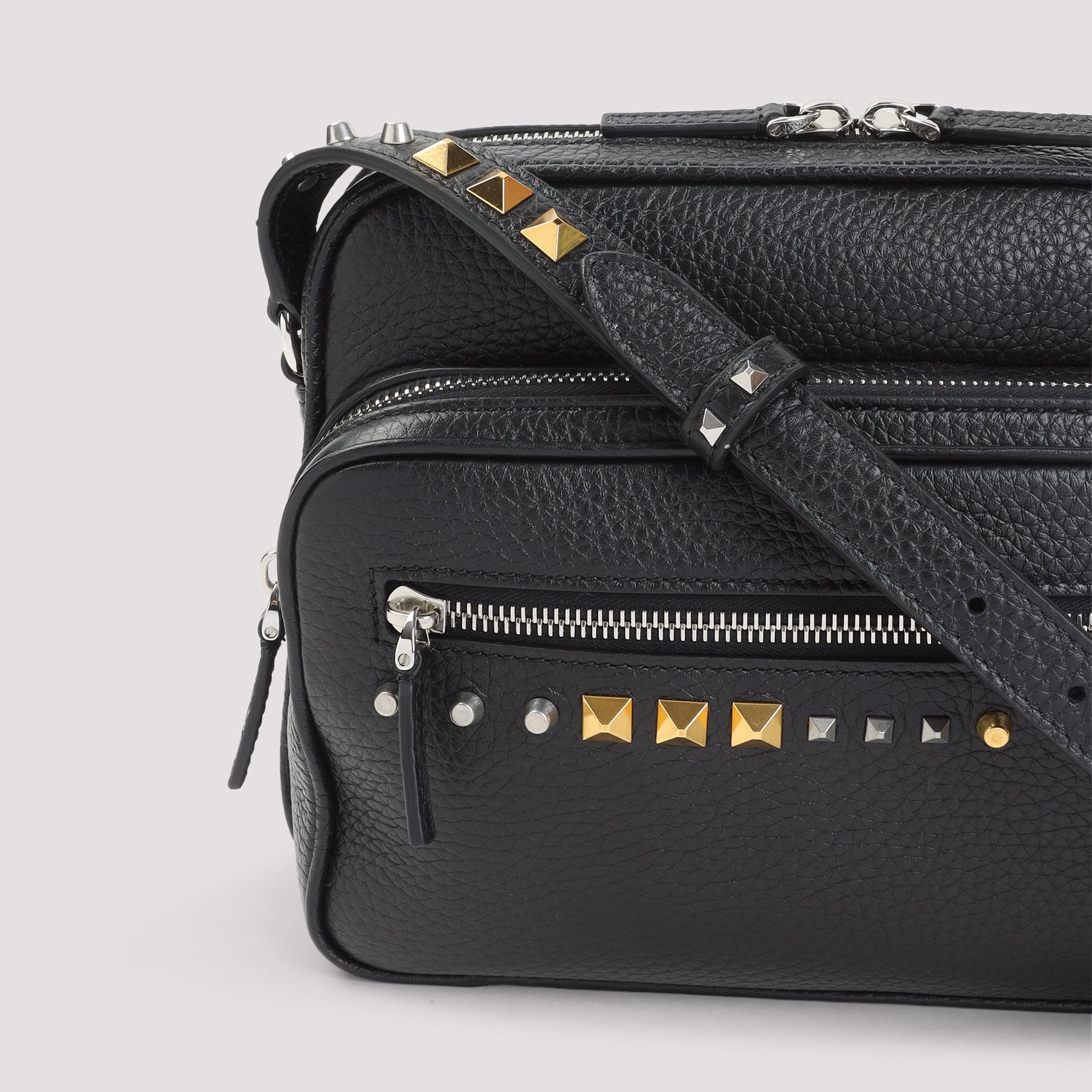 Rectangular Pebbled Leather Crossbody Bag