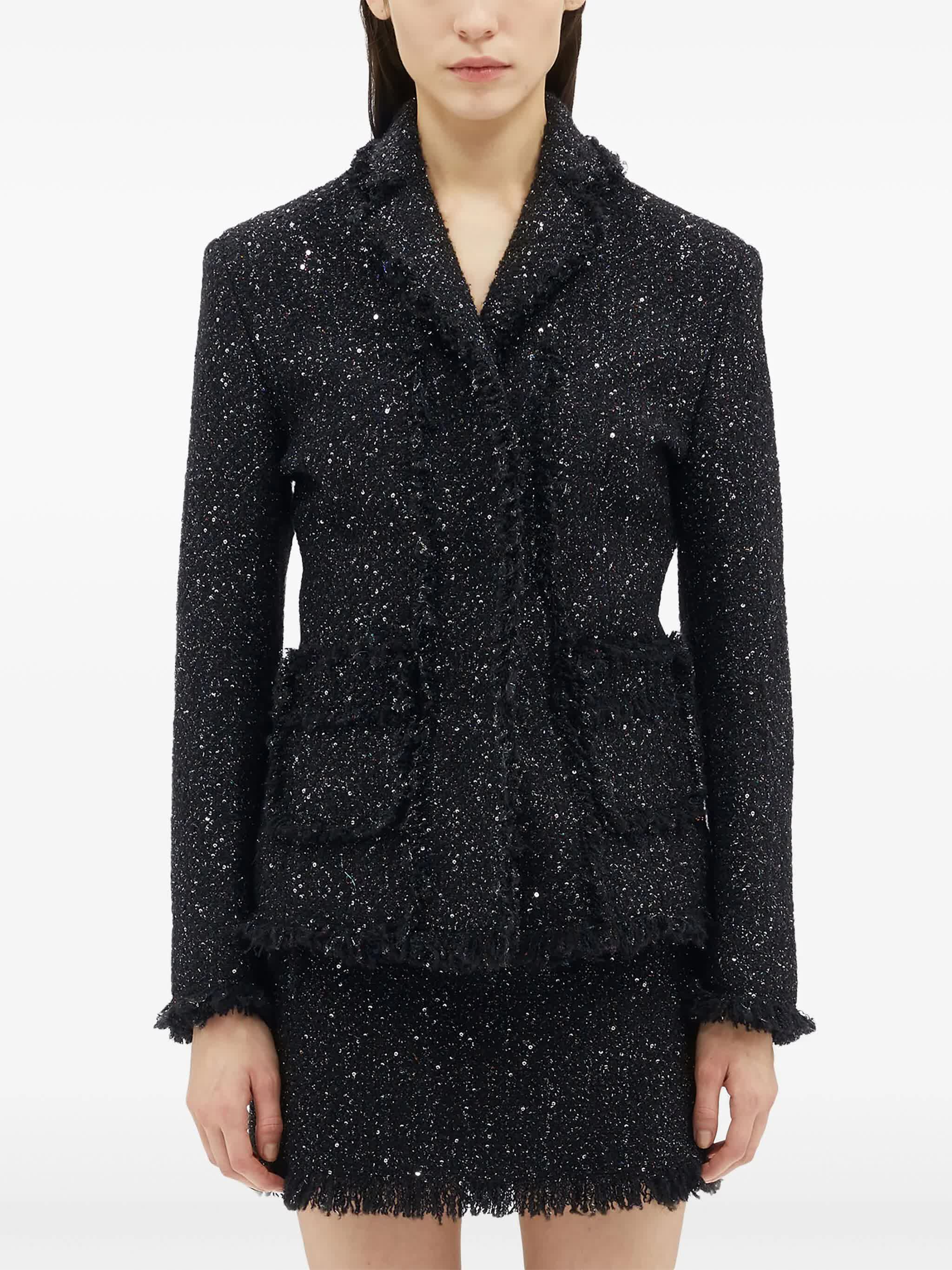 Black Tailored Textured Cotton Casual Jacket