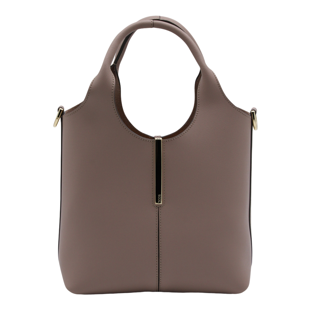 Structured Handbag With Gold-Tone Accent And Rounded Handle