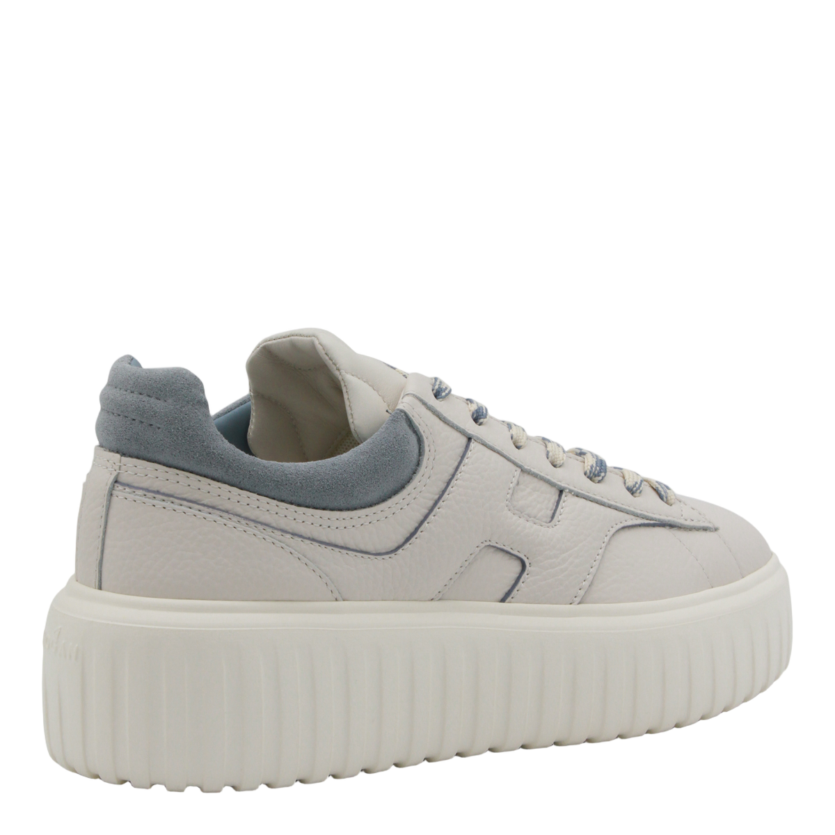 Platform Sneakers with Textured Leather Upper