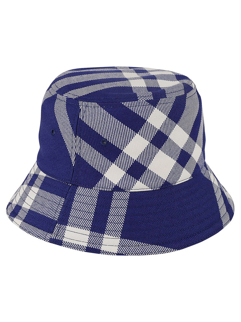 Wide-Brimmed Plaid Bucket Hat With Structured Design