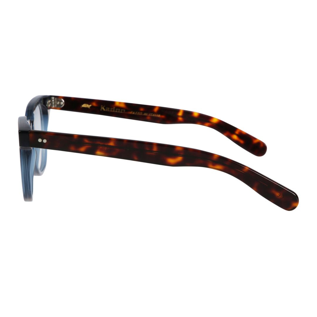 Kore Translucent Blue Square Frame Eyeglasses with Tortoiseshell Arms