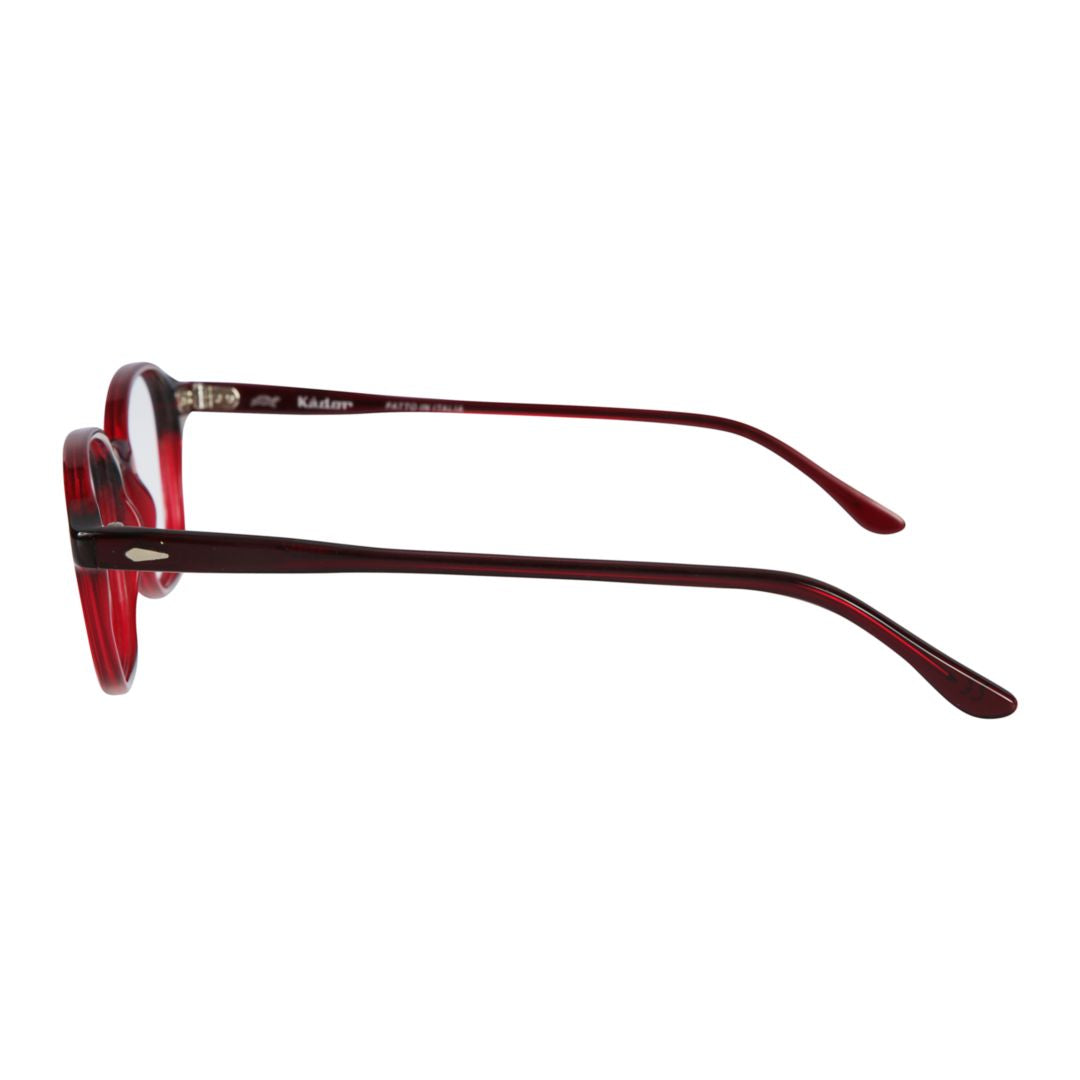 Quadro/N Translucent Deep Red Rectangular Frame Eyeglasses