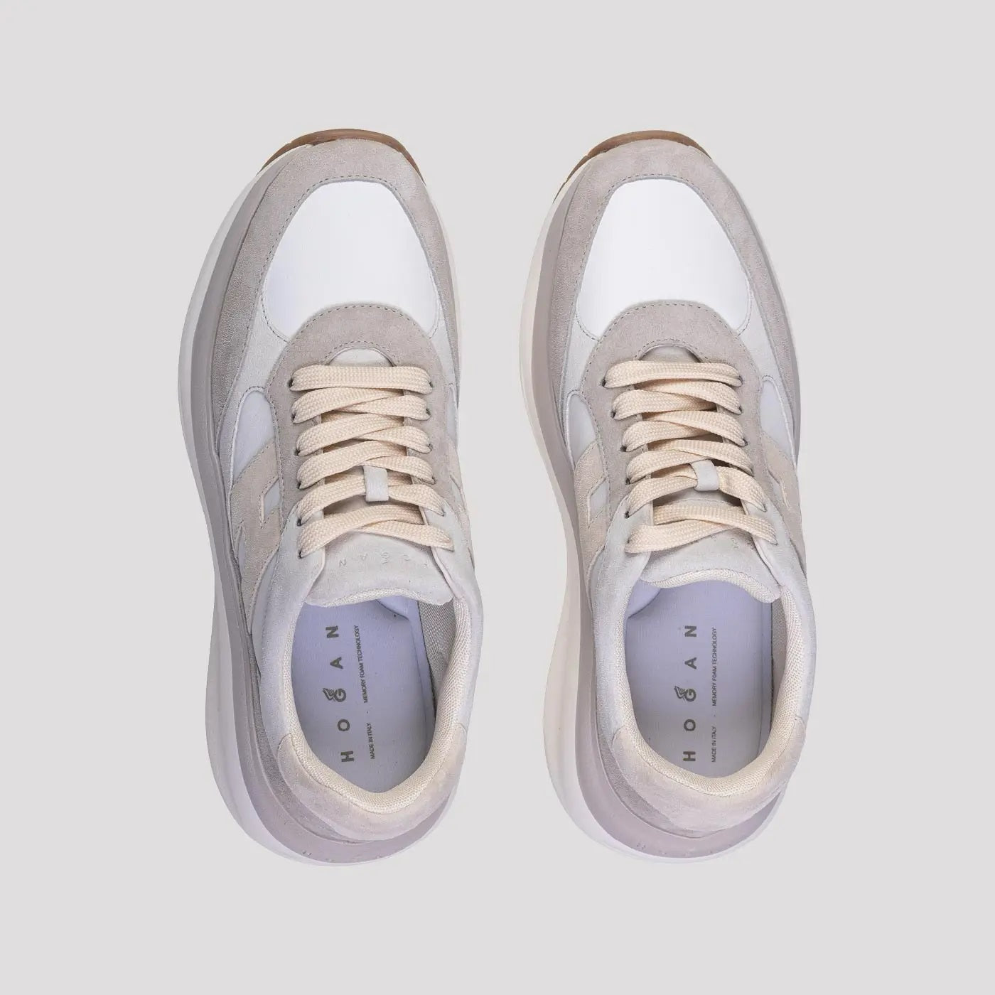 Lace-Up White Sneakers With Iconic 'H' Detail
