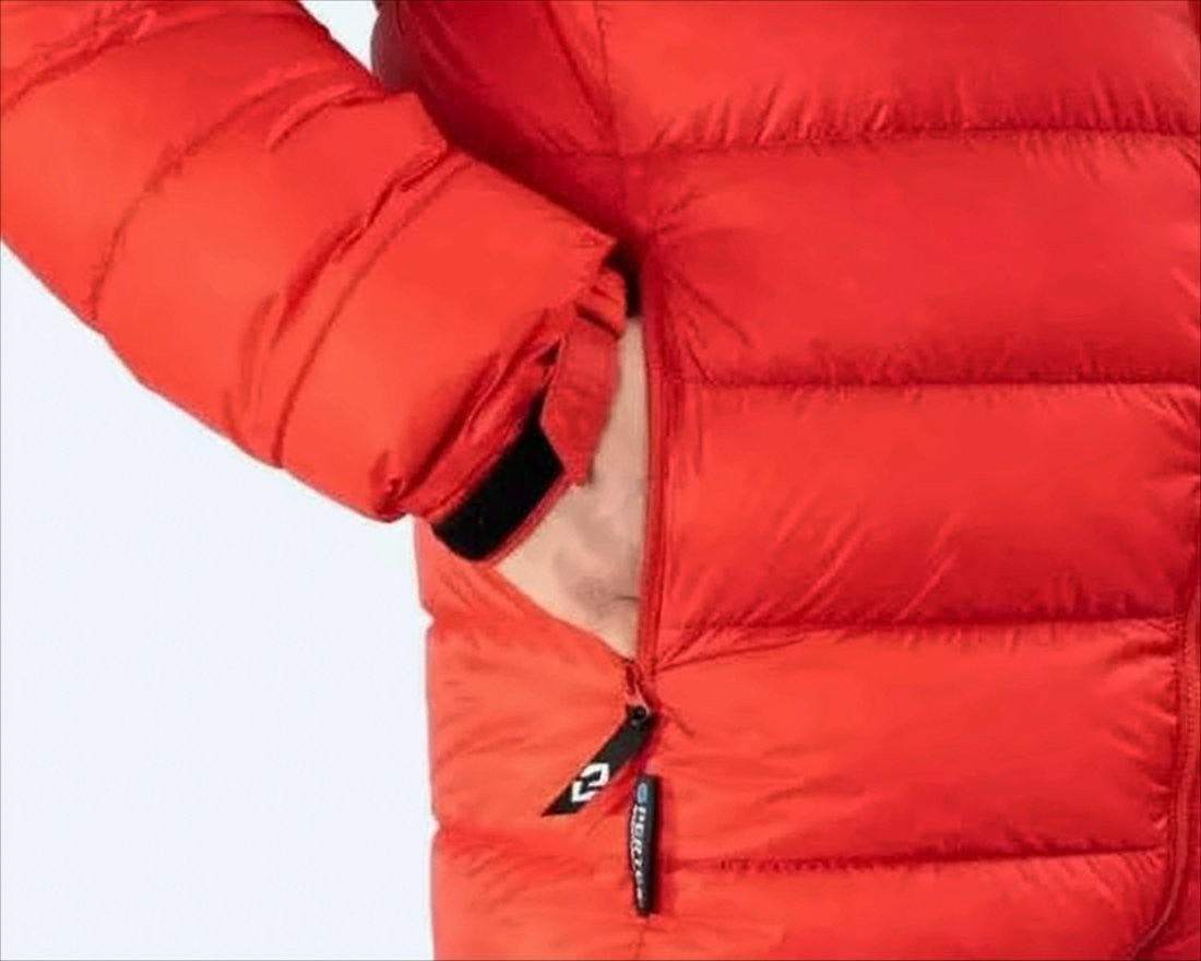 Bright Red Padded Jacket with Horizontal Quilting
