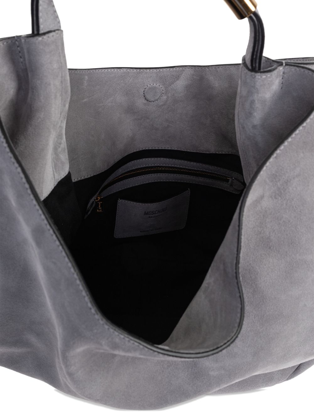 Curved Gold-tone Metal Handle Soft-Structured Bag