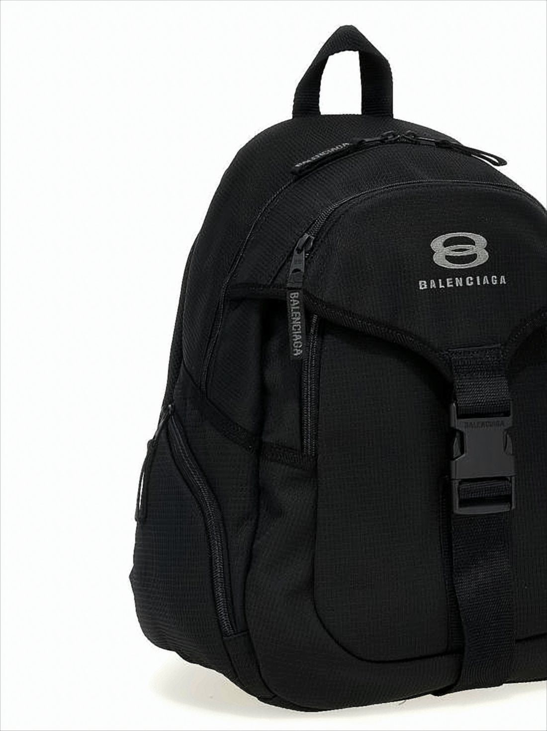 Structured Nylon Backpack with Buckle Closure