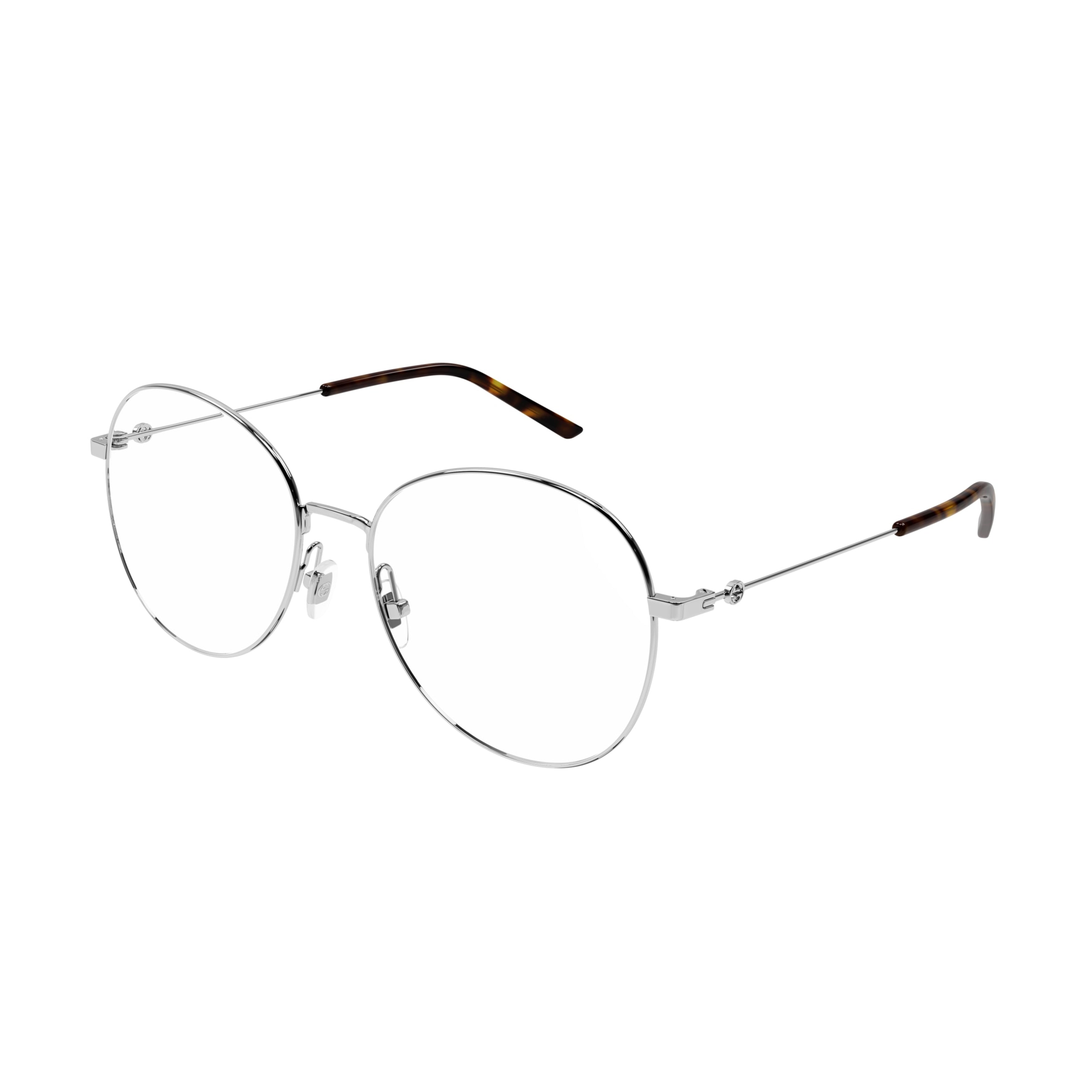 Gg1201o Rounded Silver-tone Metal Frame Eyeglasses