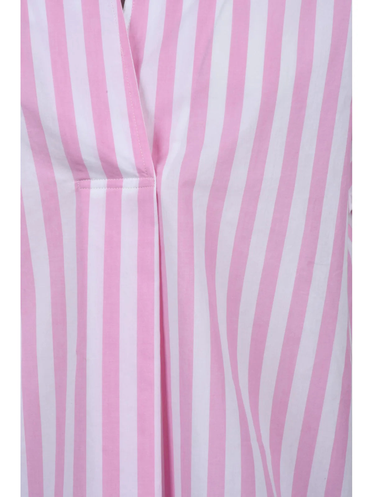 Short-Sleeved Two-Tone Cotton Blouse