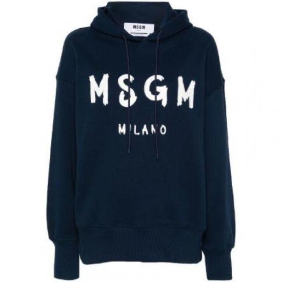 Relaxed-Fit Cotton Hoodie with Distressed Logo Detail