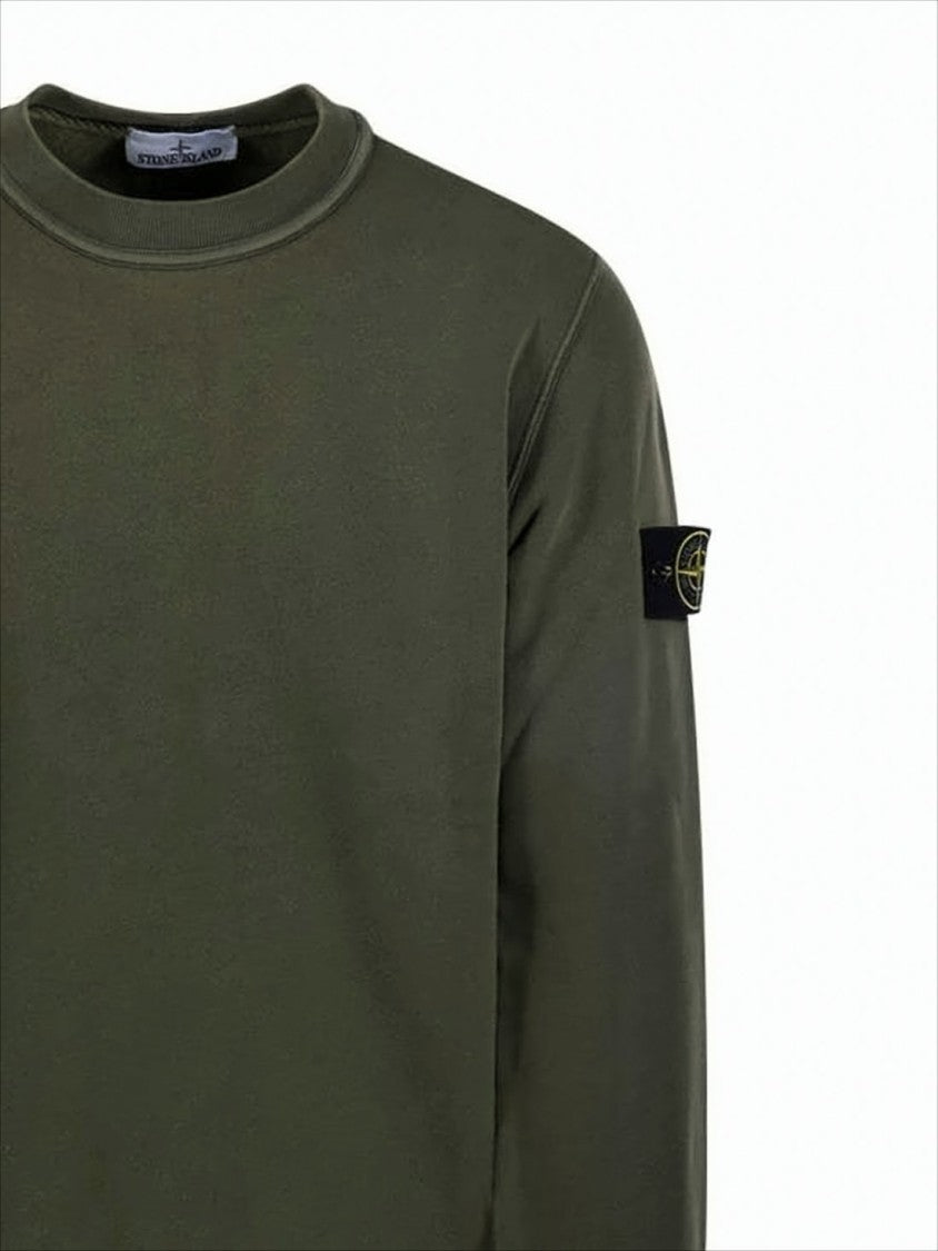 Olive Green Long-Sleeve Crewneck Sweatshirt