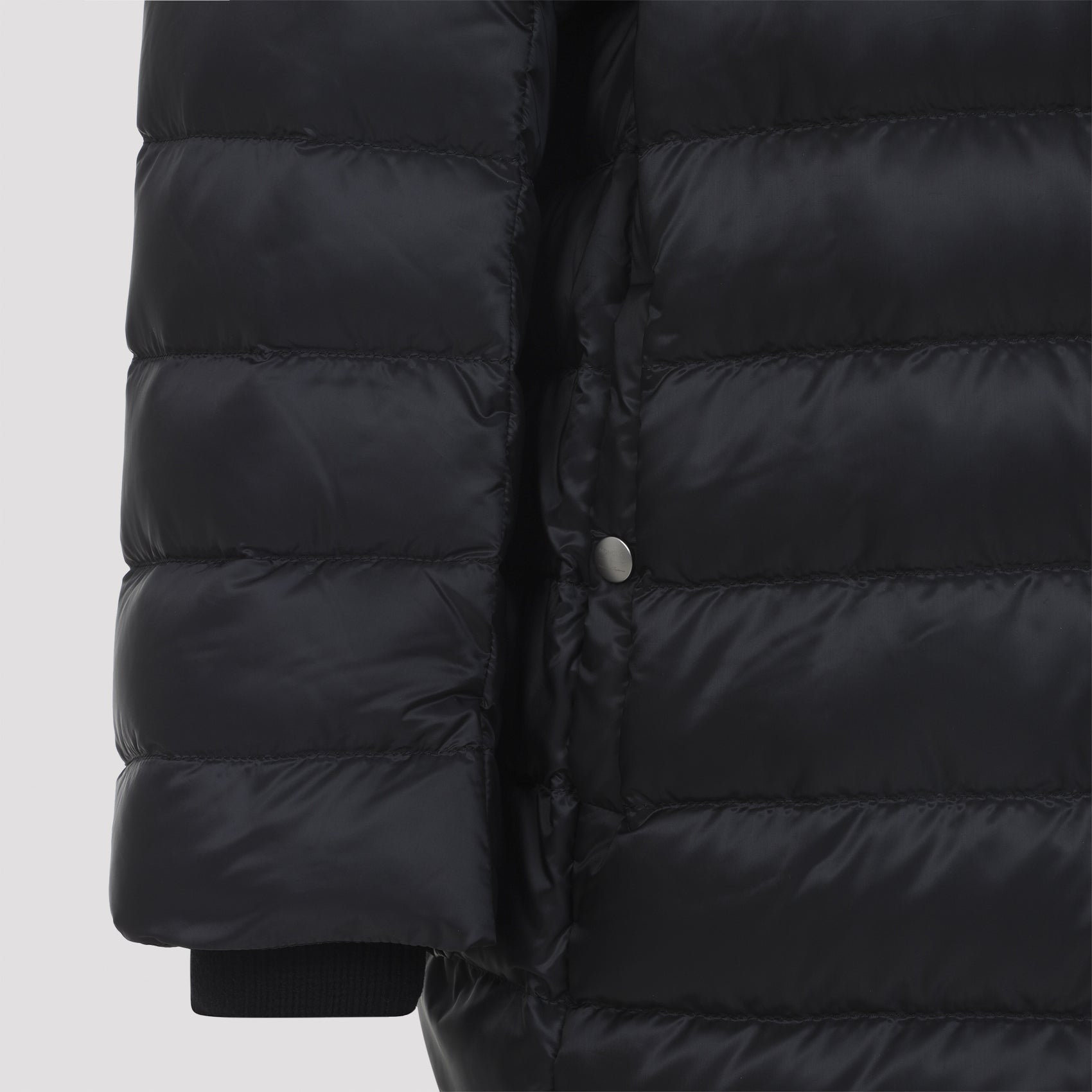 Oversized Black Flight Parka With Distinctive Quilted Design