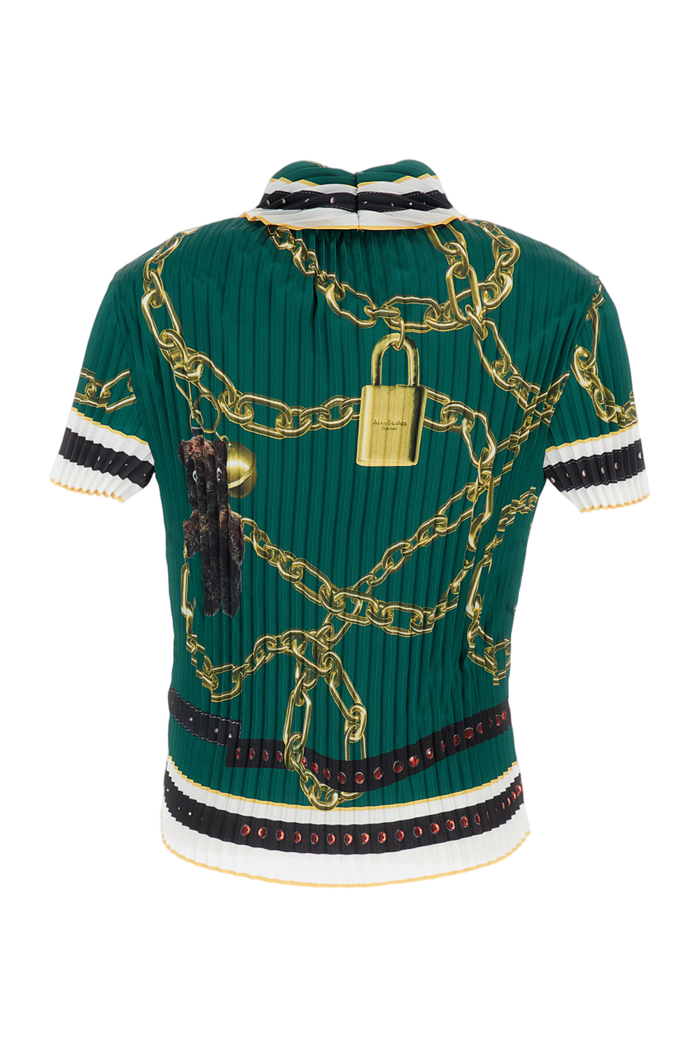 Cropped Top with Gold Chain Print