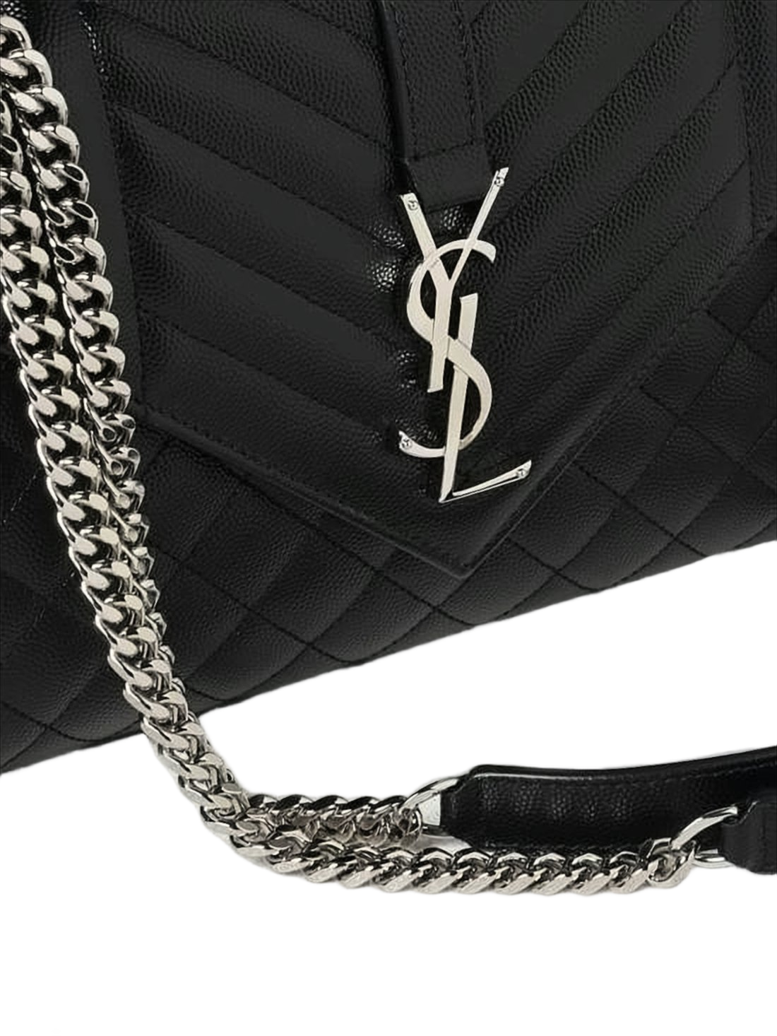 Chevron-Pattern Calf Leather Shoulder Bag