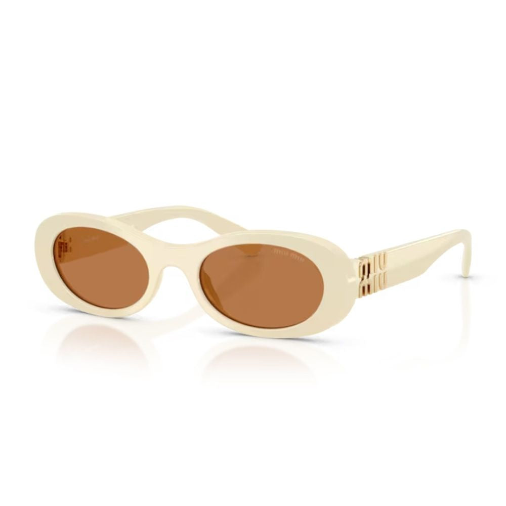Bold Oversized Oval Sunglasses with Gold Logo Detail