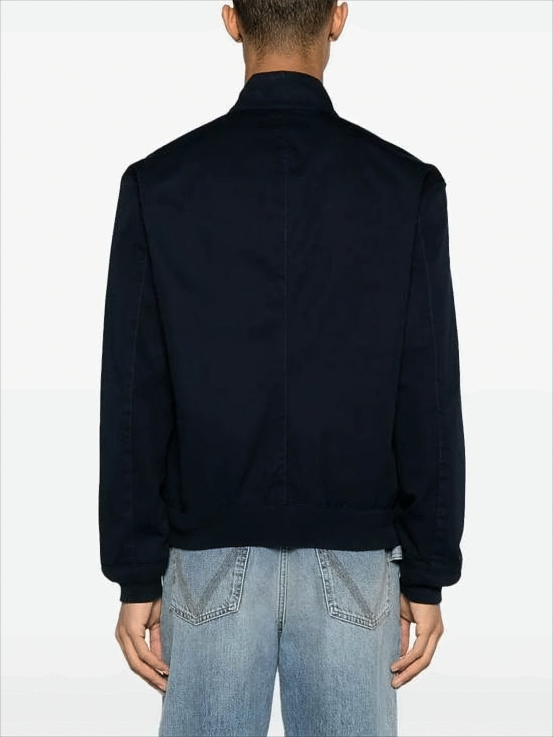 Contemporary Black Jacket with High Collar