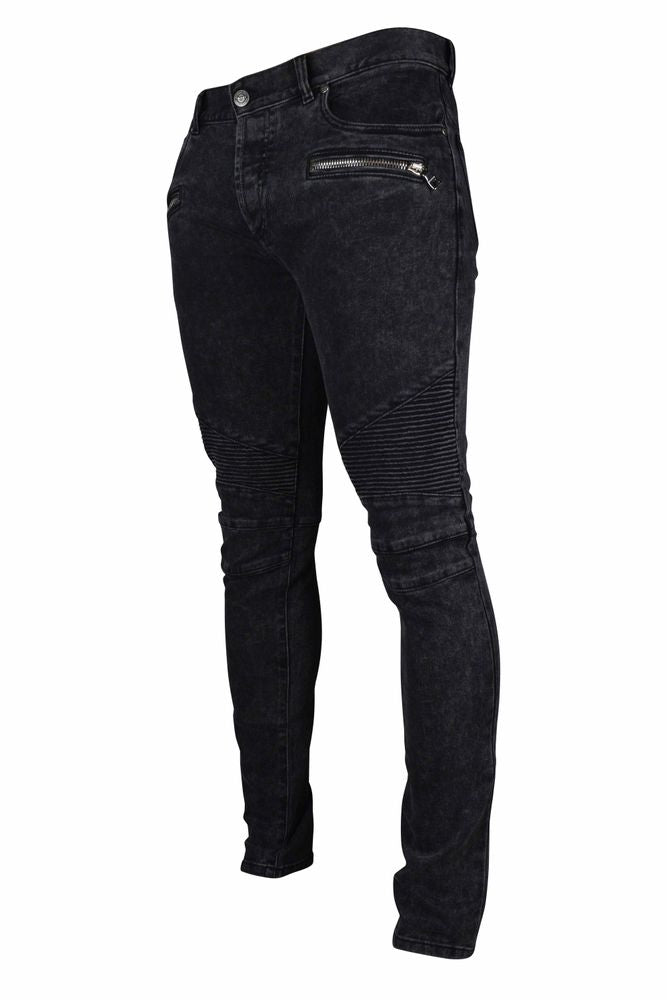 Black Washed Denim Skinny Jeans