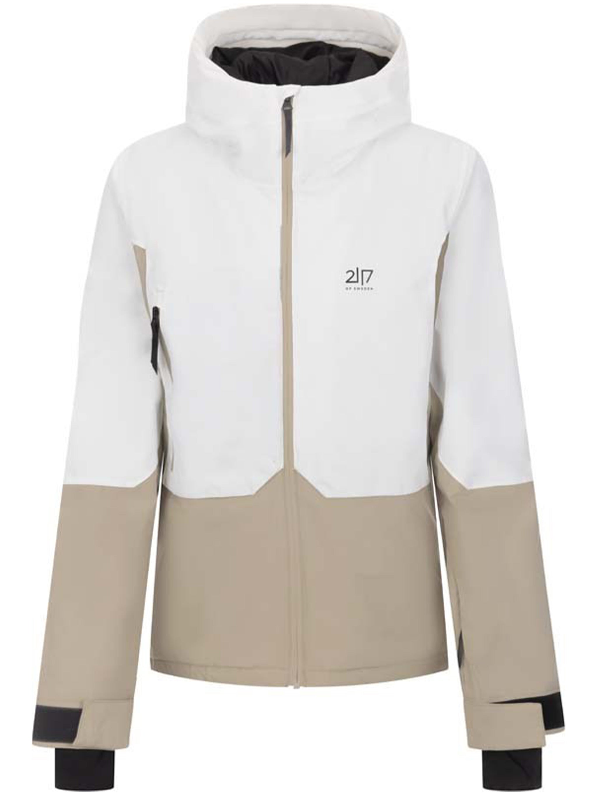 White/Beige Soppero Two-Tone Ski Performance Jacket