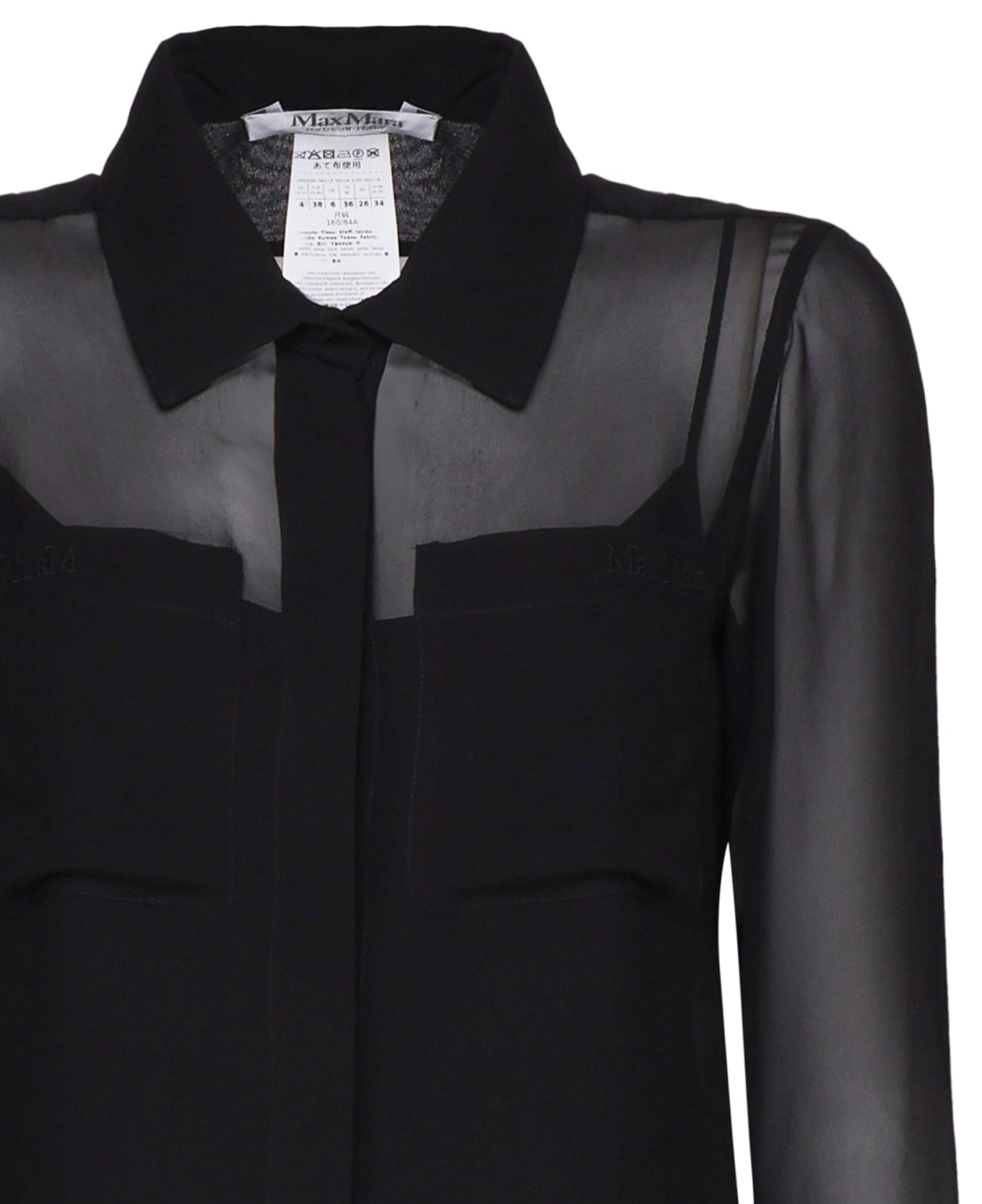 Sheer Silk Blouse with Classic Collar