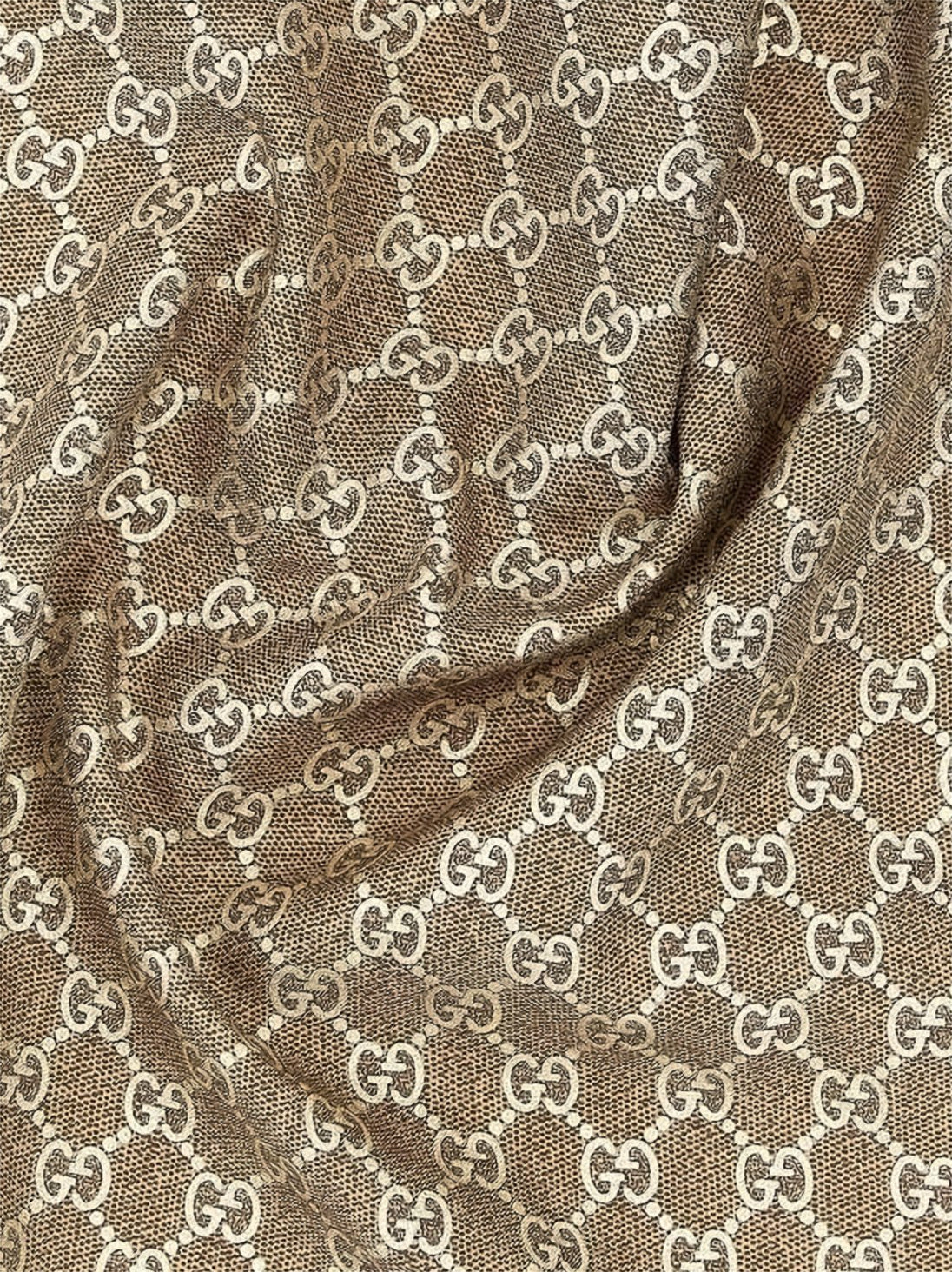 Textured Beige Silk Scarf