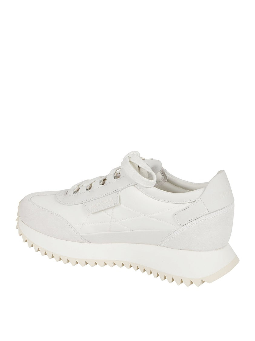 Light Beige Nylon And Suede Sneakers