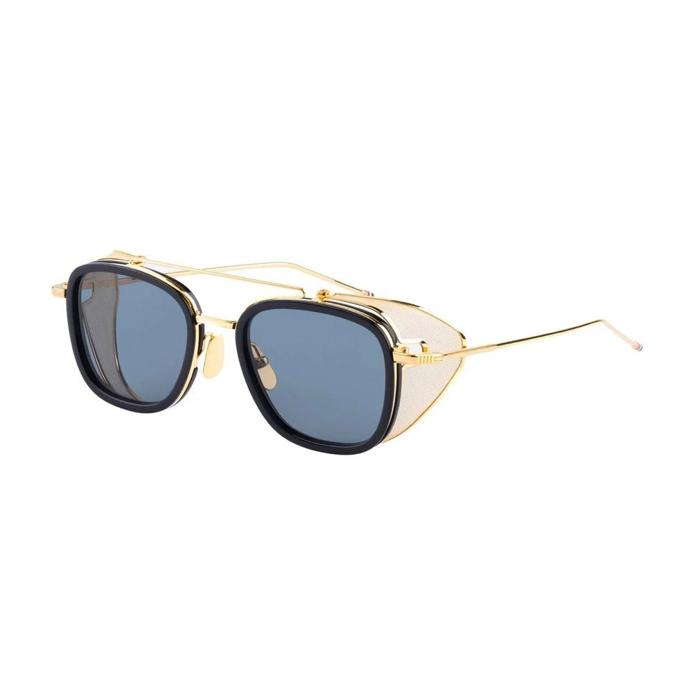 Matte Black Acetate Sunglasses With Gold-Plated Titanium Accents Ues808A - G0003