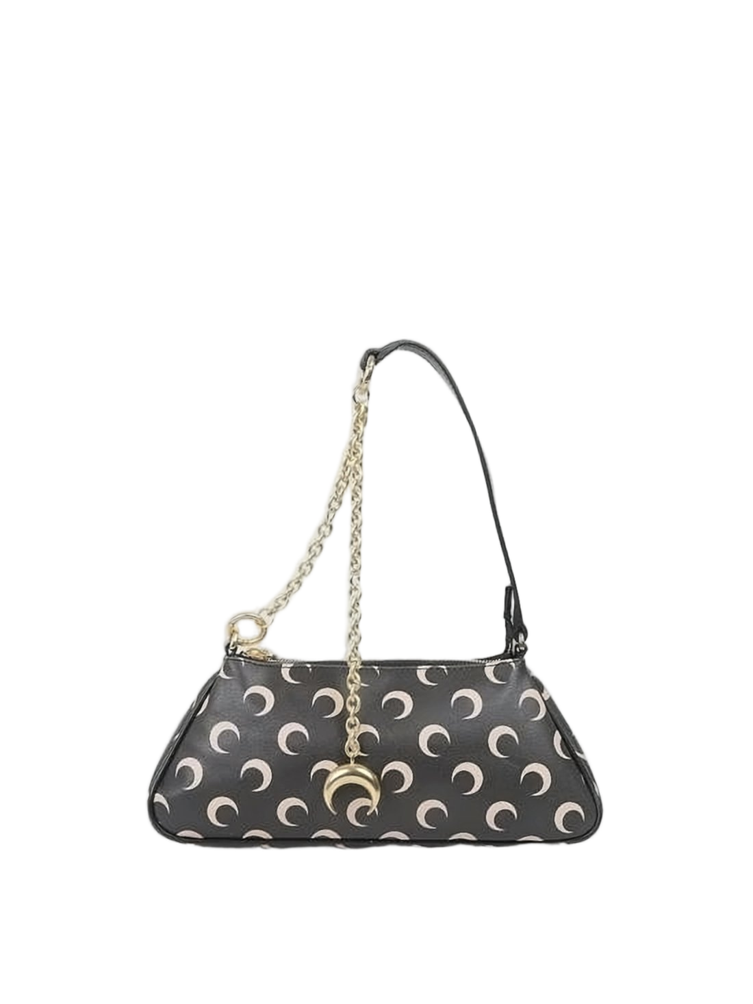 Elongated Black Shoulder Bag