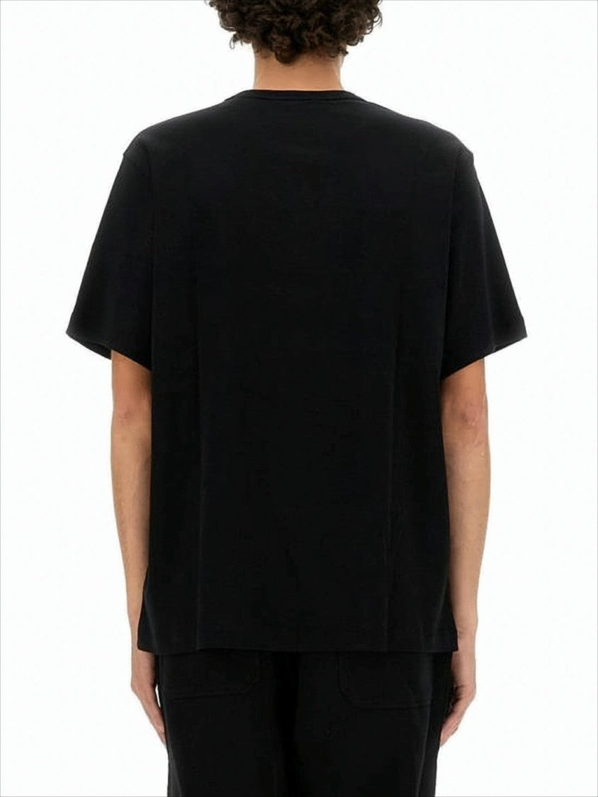 Short-Sleeve Black T-Shirt with Embossed Logo