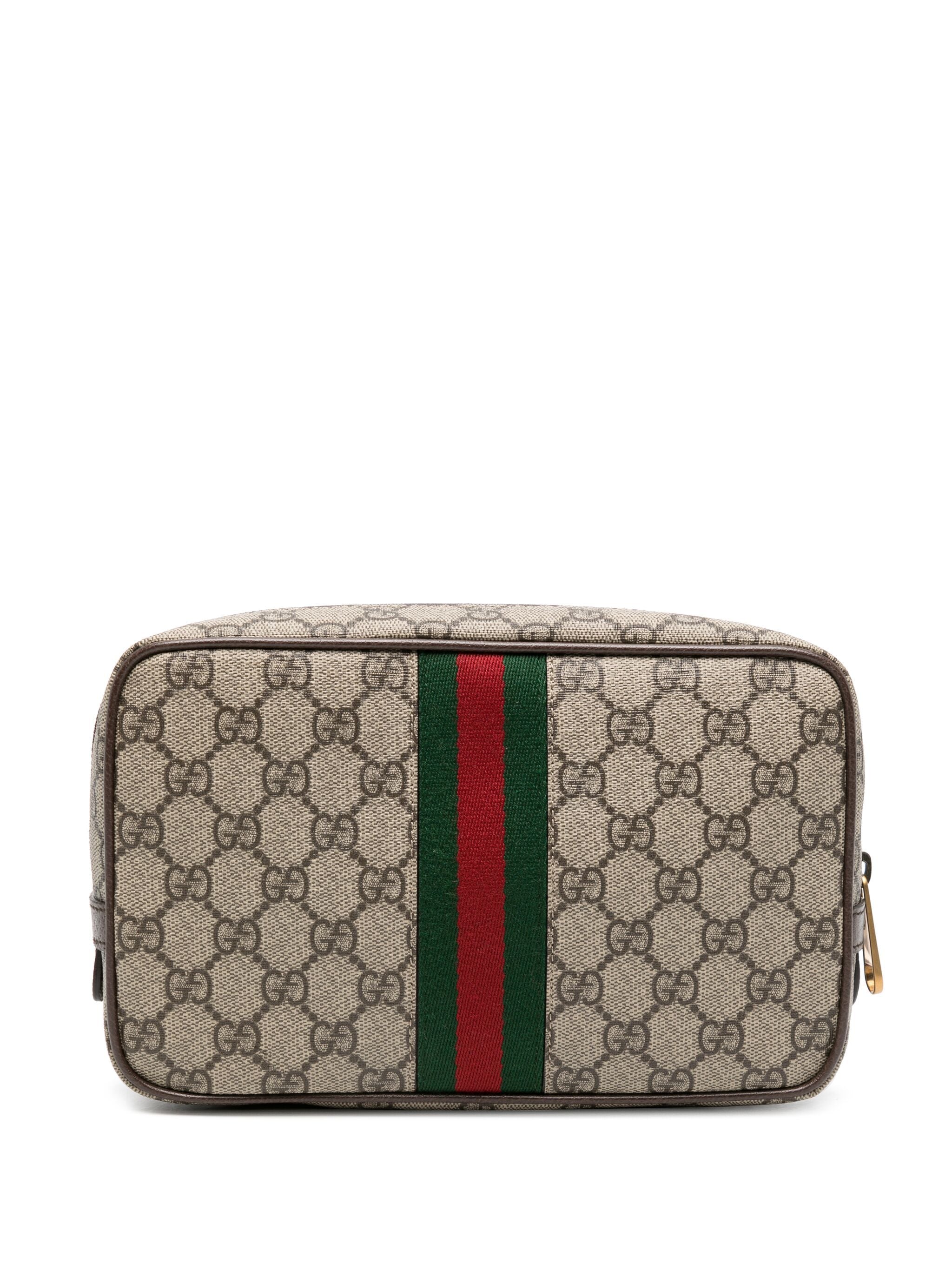 Beige GG Monogram Canvas Toiletry Bag